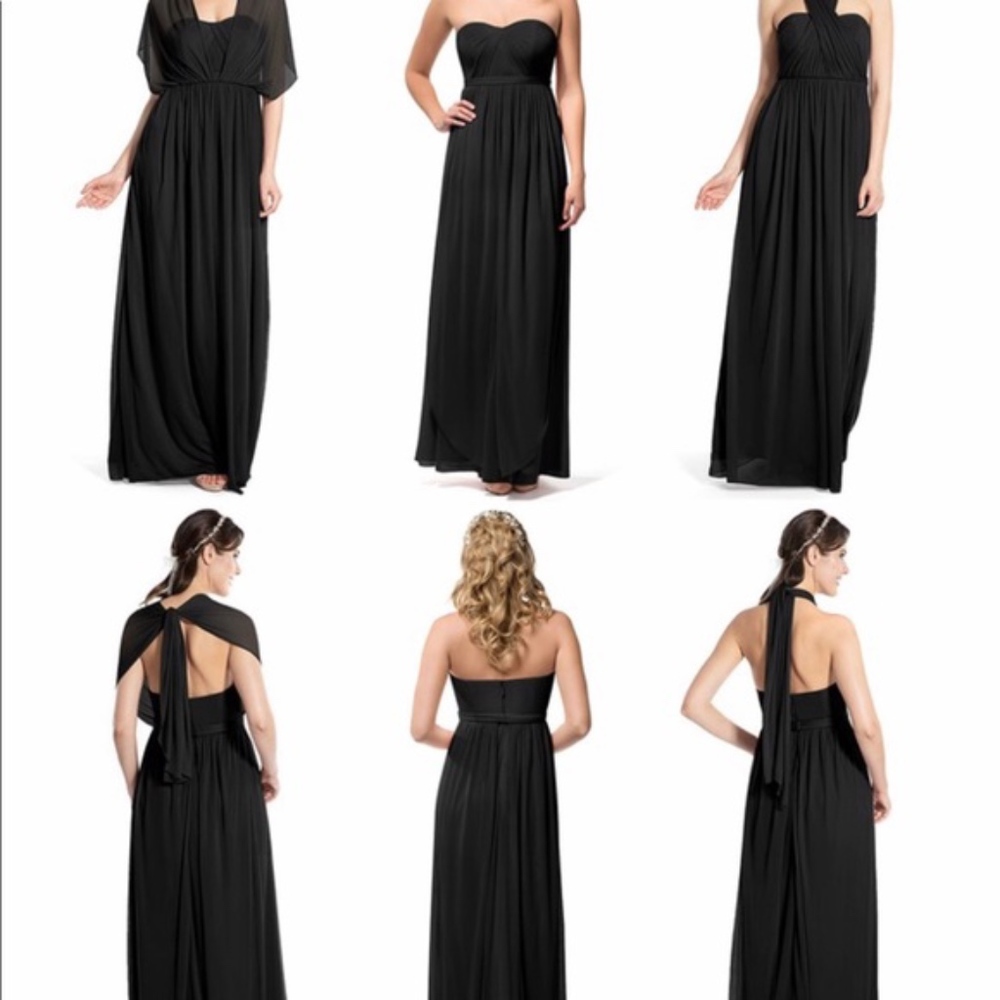 Azazie Black Maxi Convertible Bridesmaid Dress